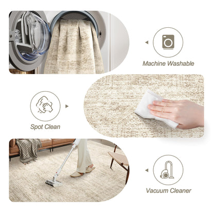 Washable Area Rug with Non-Slip Backing