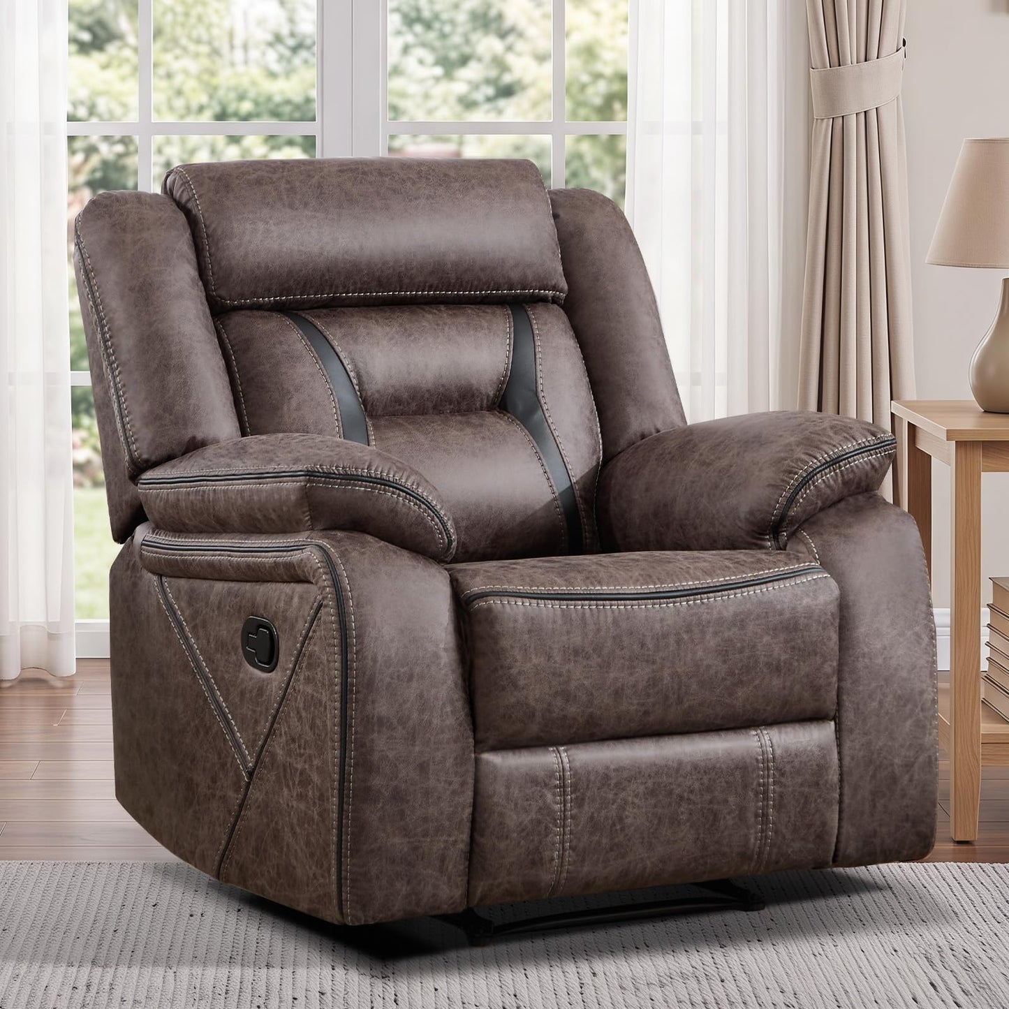 Faux Leather Reclining Living Room Furniture Set