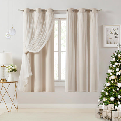 Overlay Grommet Curtains with Layered Draping
