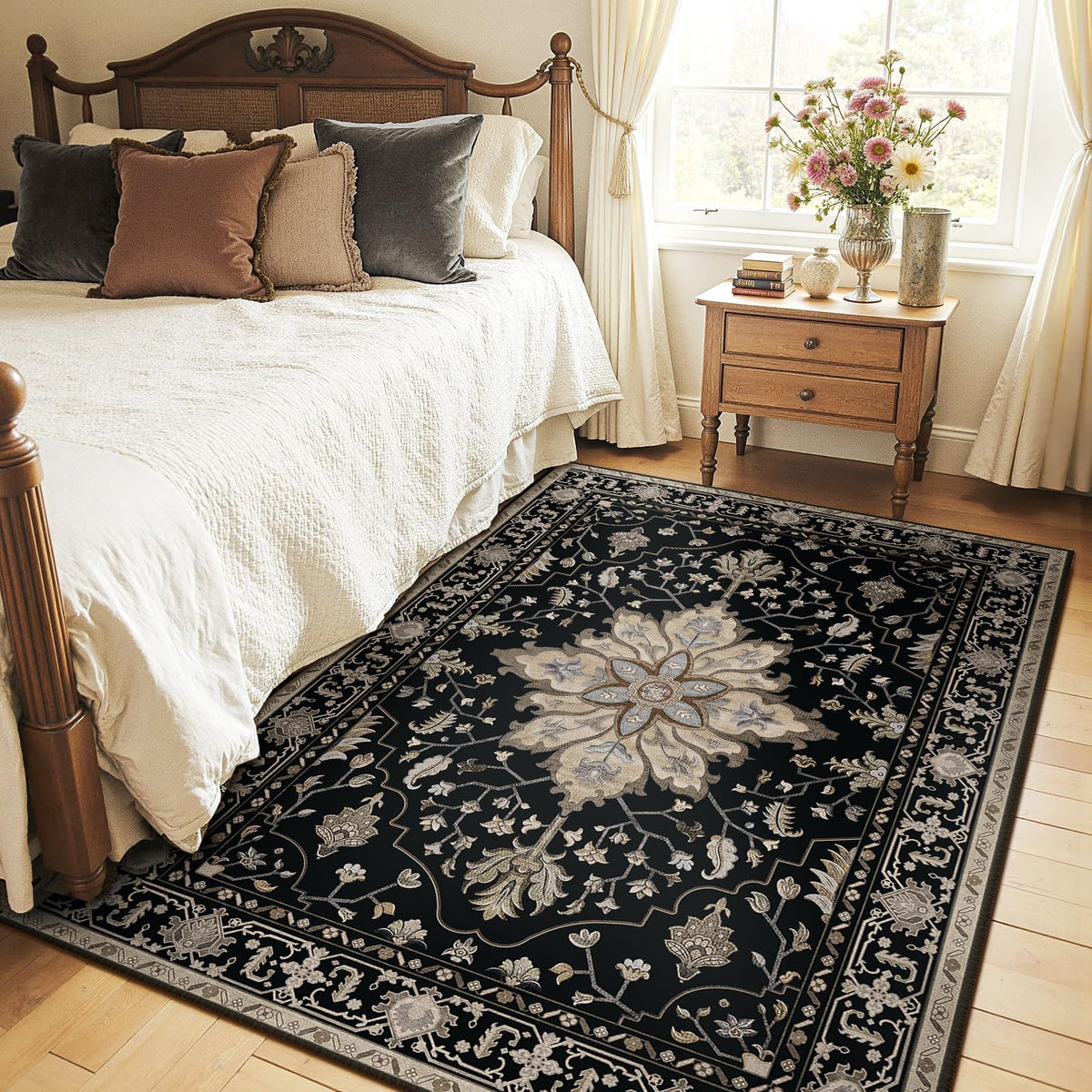 Washable Area Rug with Soft Non-Slip Backing