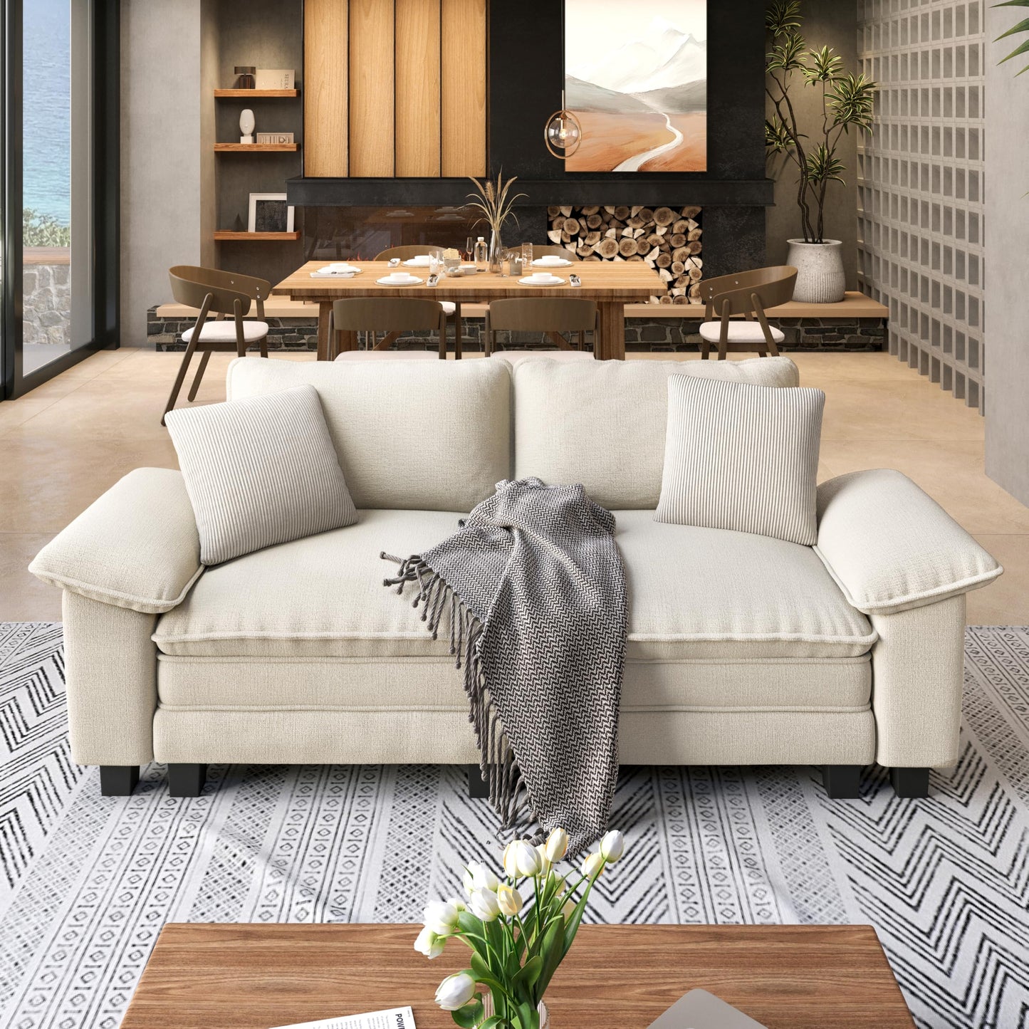 Shaped Modular Cloud Sectional Sofa