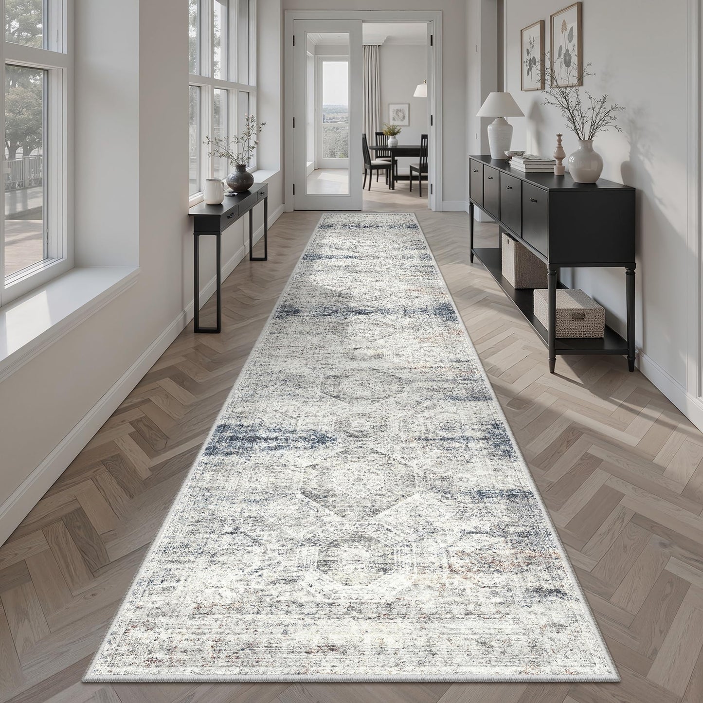 Washable Area Rug with Non-Slip Backing