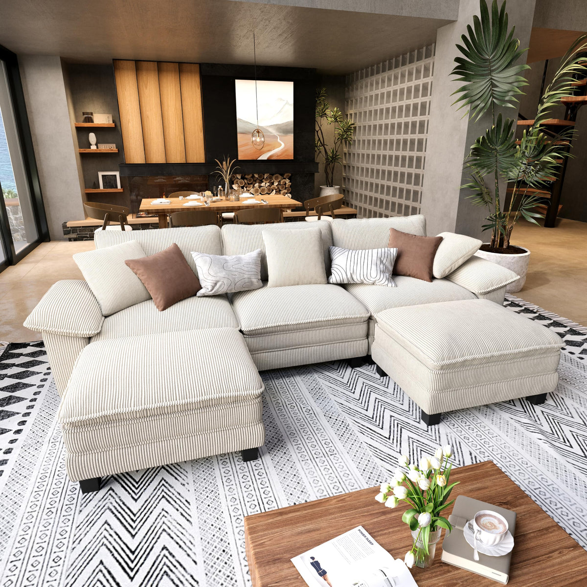 Shaped Modular Cloud Sectional Sofa