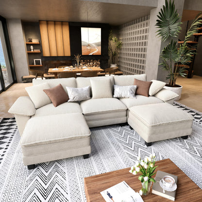 Shaped Modular Cloud Sectional Sofa