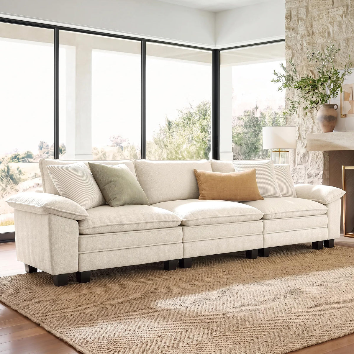 Shaped Modular Cloud Sectional Sofa