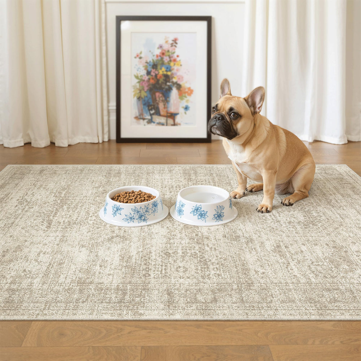 Washable Area Rug with Non-Slip Backing
