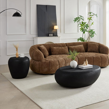 Elliptical Matte Coffee Table with Rounded Edges