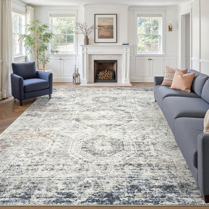 Washable Area Rug with Non-Slip Backing