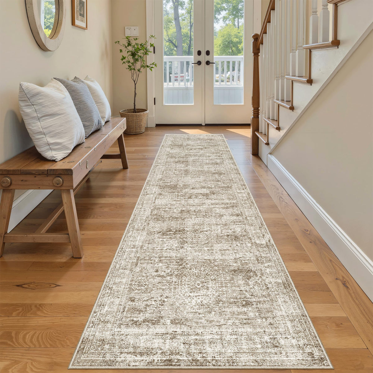 Washable Area Rug with Non-Slip Backing