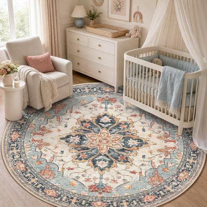 Washable Area Rug with Soft Non-Slip Backing