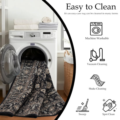 Ultra-Soft Washable Area Rug with Non-Slip Backing