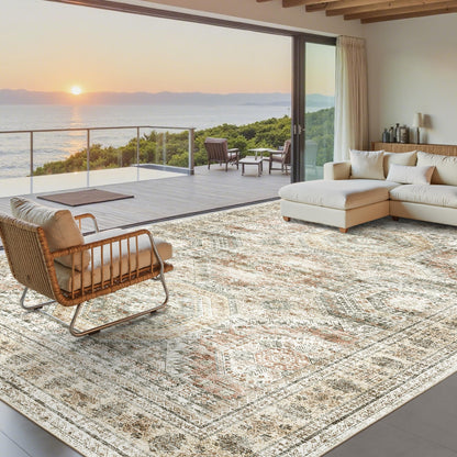 Washable Area Rug with Non-Slip Backing