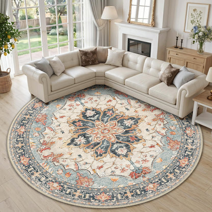Washable Area Rug with Soft Non-Slip Backing