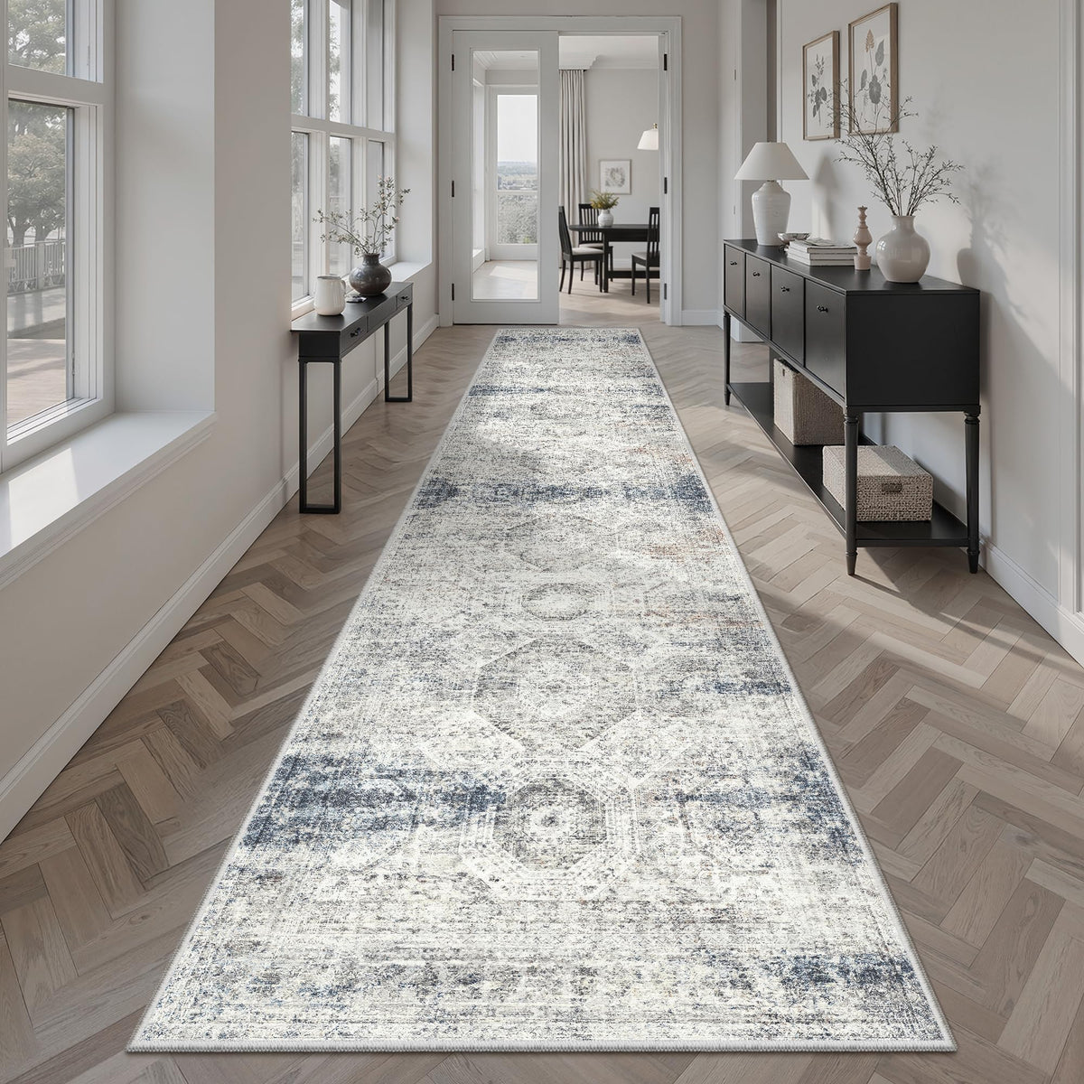 Washable Area Rug with Non-Slip Backing