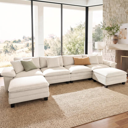 Shaped Modular Cloud Sectional Sofa