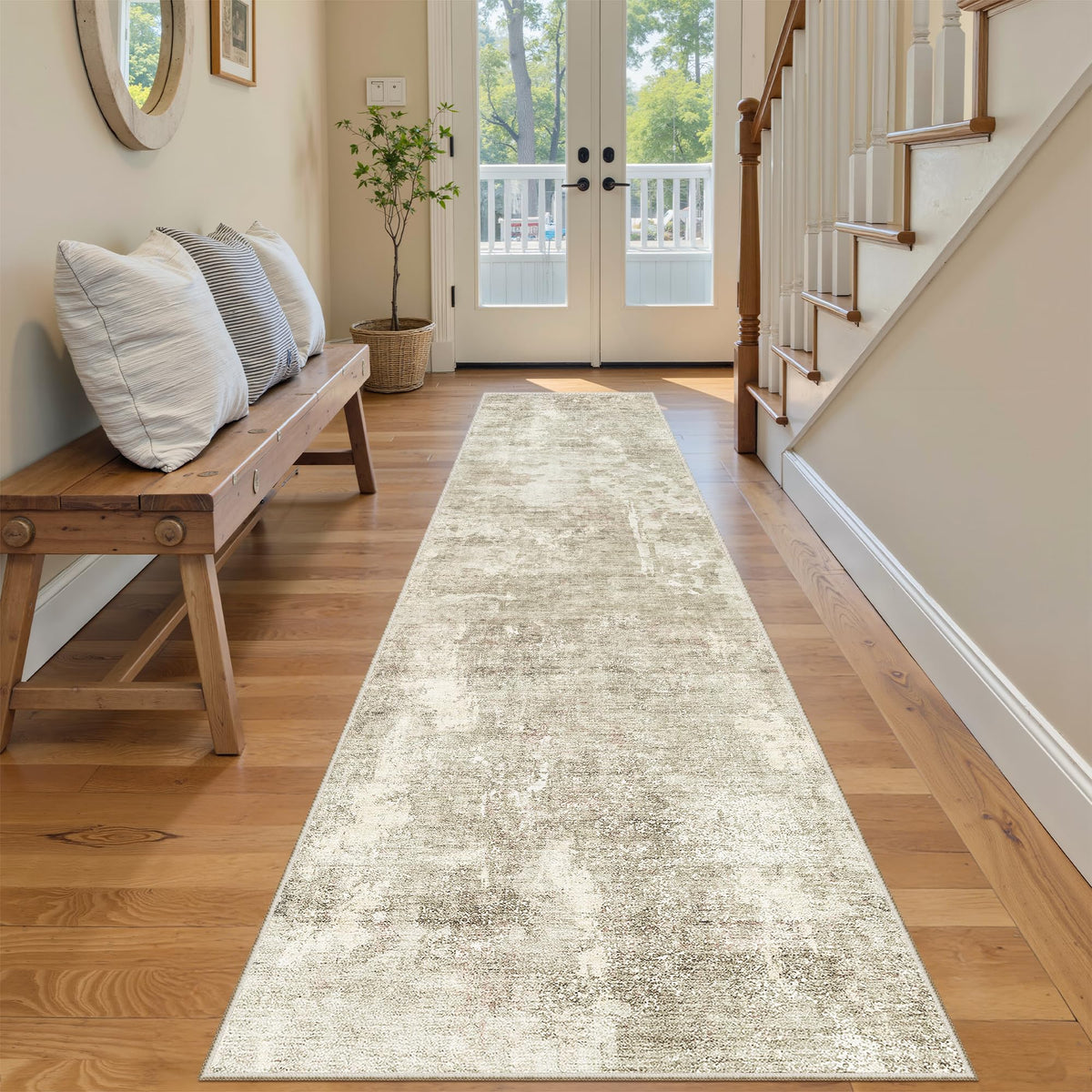 Washable Area Rug with Non-Slip Backing