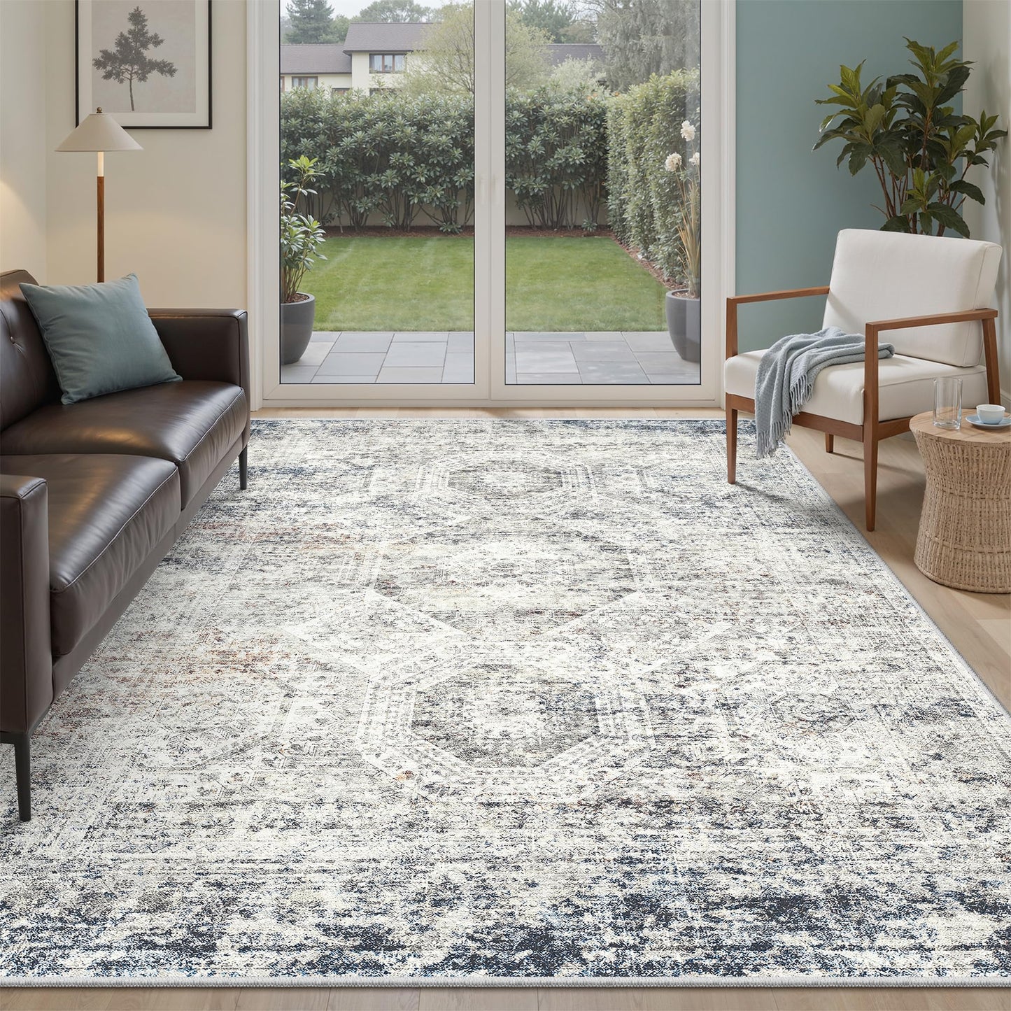 Washable Area Rug with Non-Slip Backing