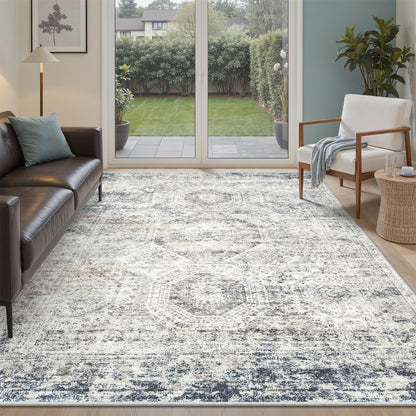Washable Area Rug with Non-Slip Backing