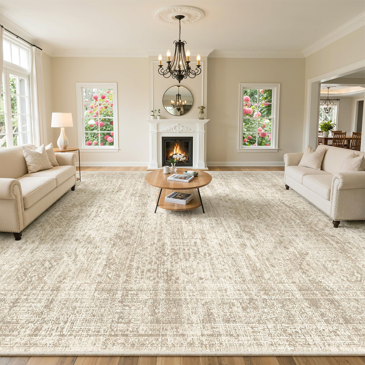 Washable Area Rug with Non-Slip Backing