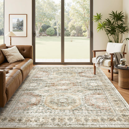 Washable Area Rug with Non-Slip Backing