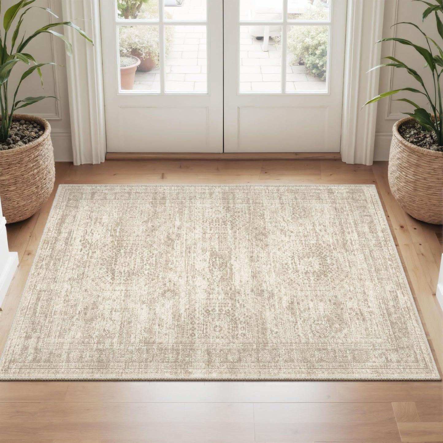 Washable Area Rug with Non-Slip Backing
