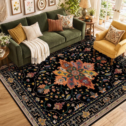 Washable Area Rug with Soft Non-Slip Backing