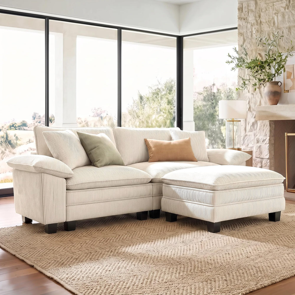 Shaped Modular Cloud Sectional Sofa