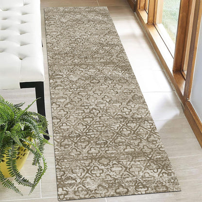 Washable Vintage Tribal Area Rug with Non-Slip Backing