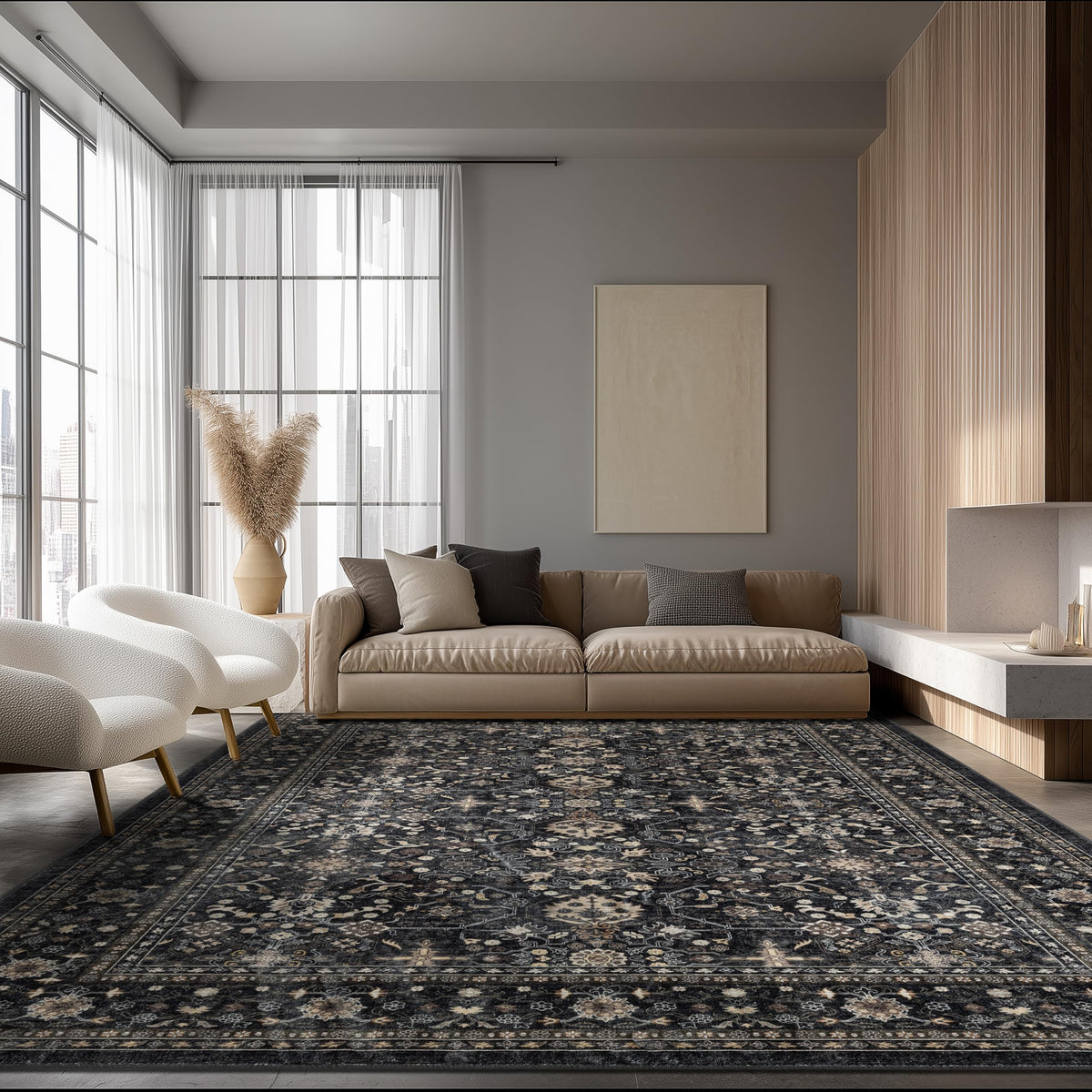 Ultra-Soft Washable Area Rug with Non-Slip Backing