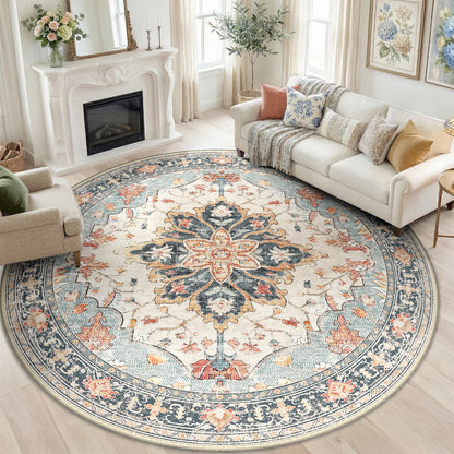 Washable Area Rug with Soft Non-Slip Backing