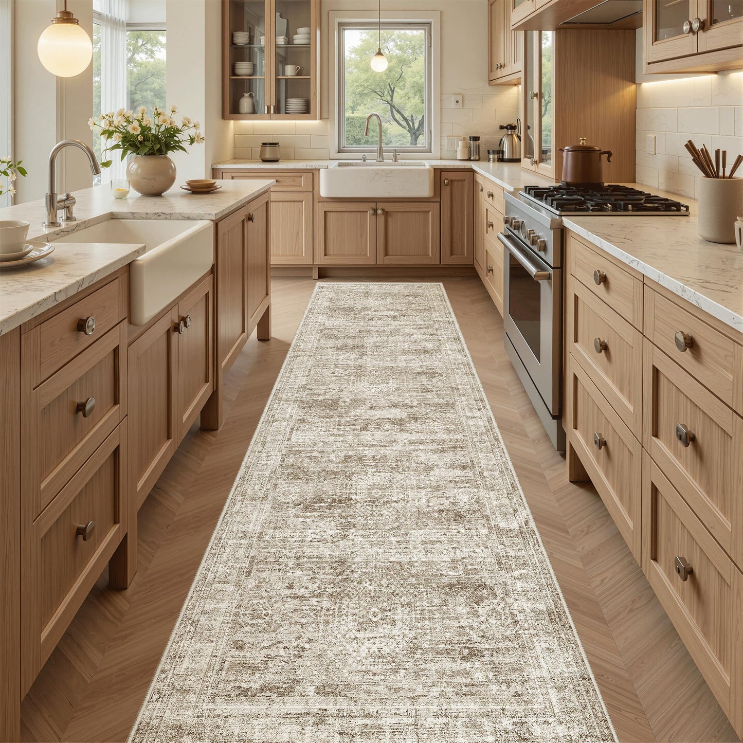 Washable Area Rug with Non-Slip Backing