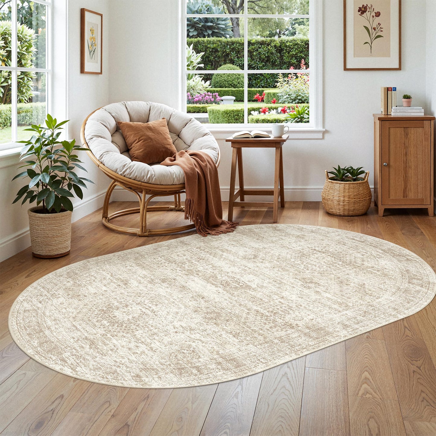Washable Area Rug with Non-Slip Backing
