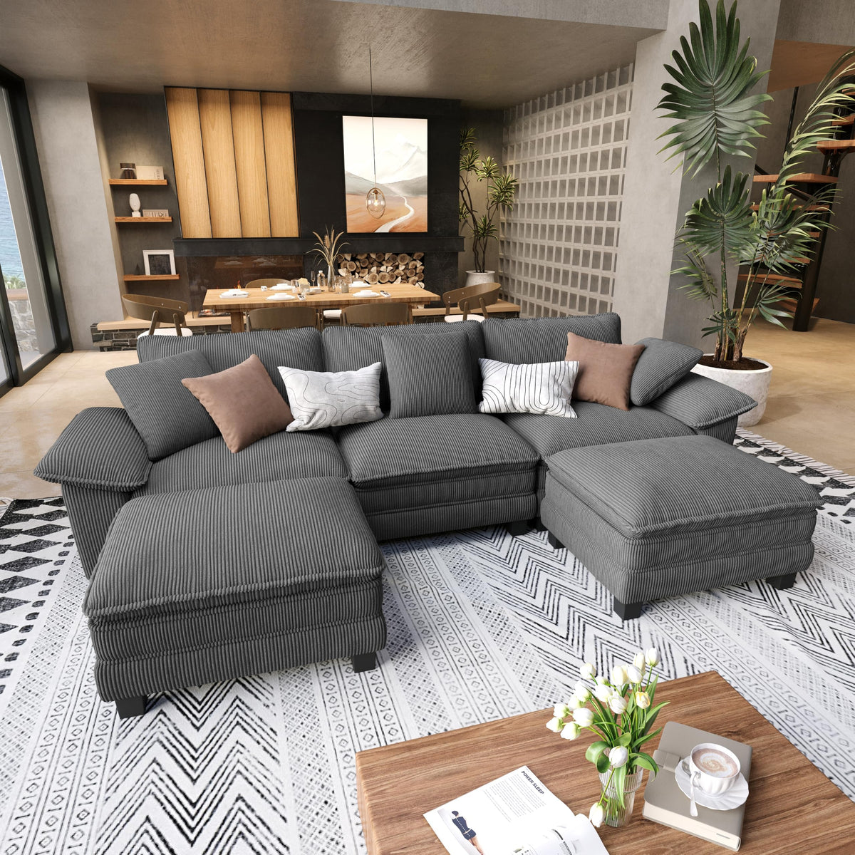 Shaped Modular Cloud Sectional Sofa