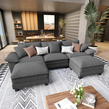 Shaped Modular Cloud Sectional Sofa