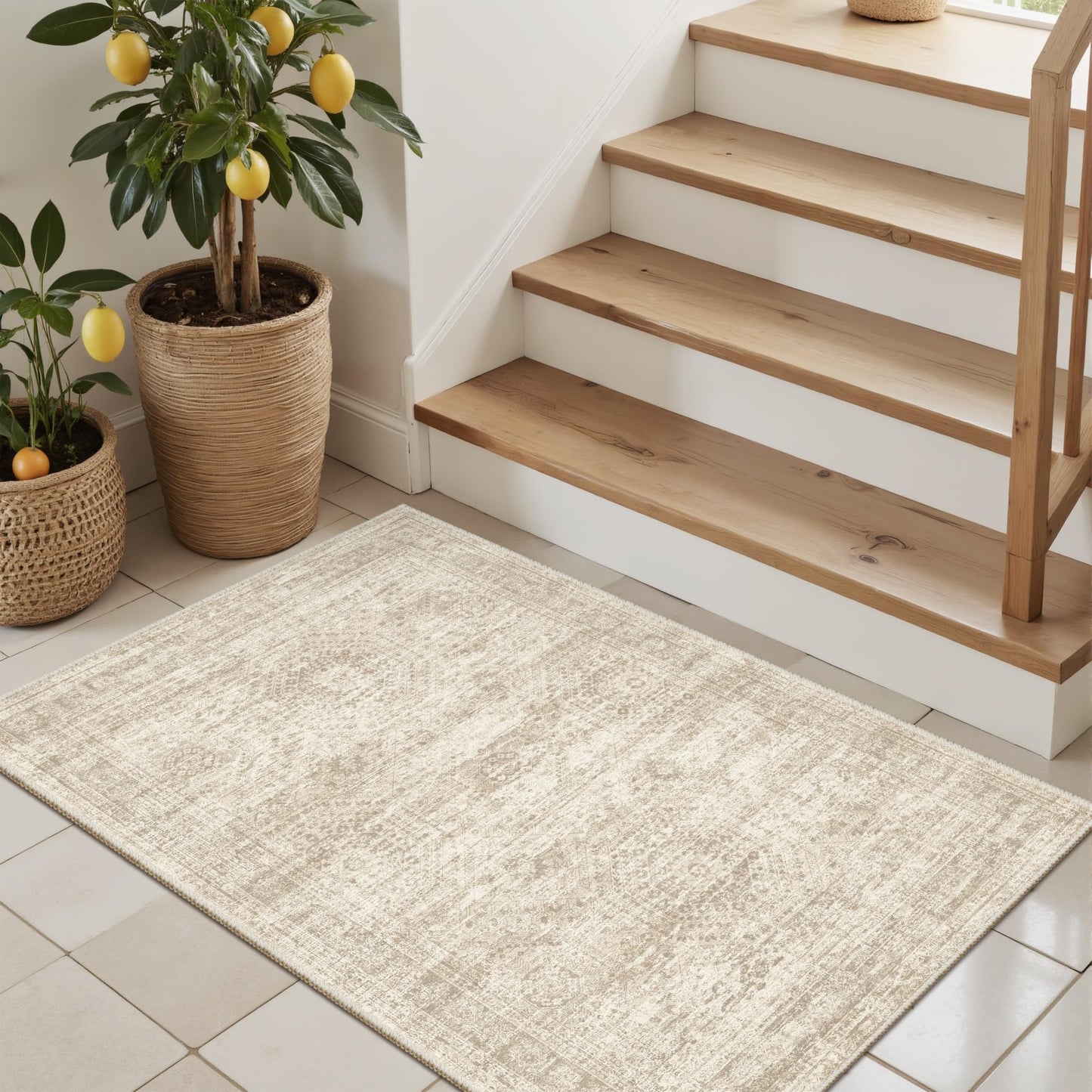 Washable Area Rug with Non-Slip Backing