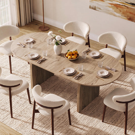 Extendable Oval Dining Table Set for 4 to 10