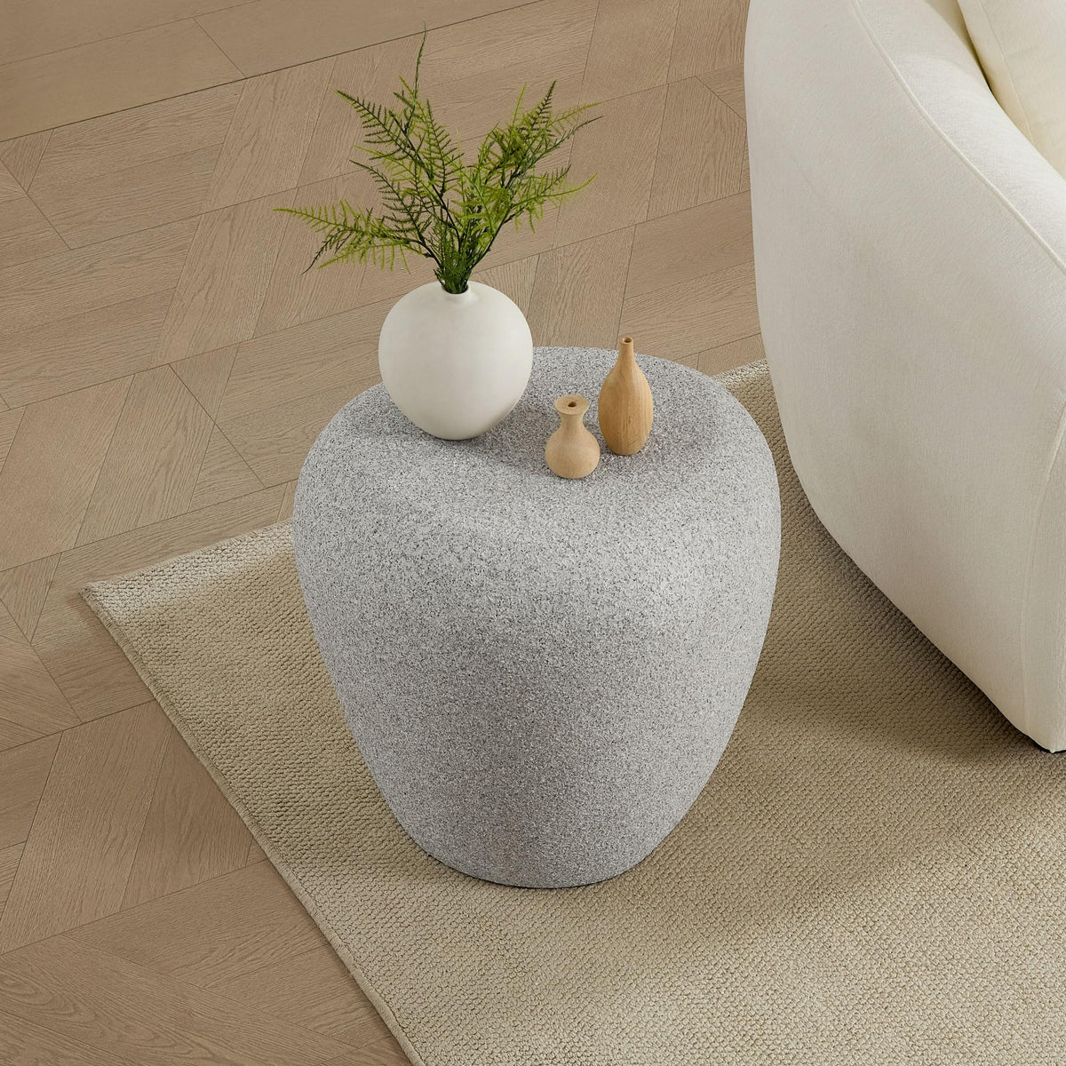 Elliptical Matte Coffee Table with Rounded Edges