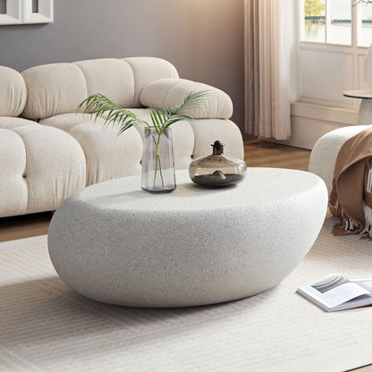 Elliptical Matte Coffee Table with Rounded Edges