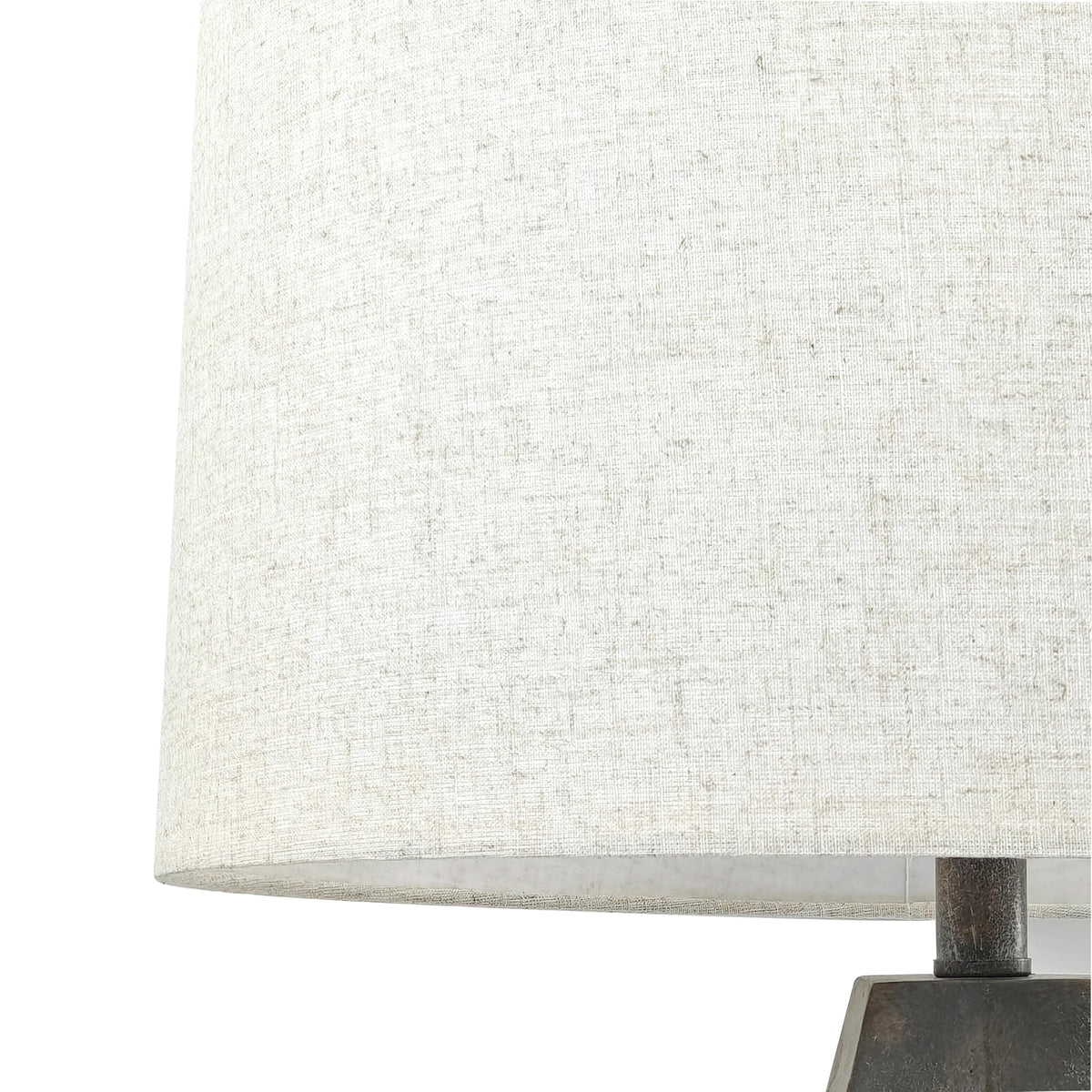 Faceted Ceramic Table Lamp with Wheat Linen Shade