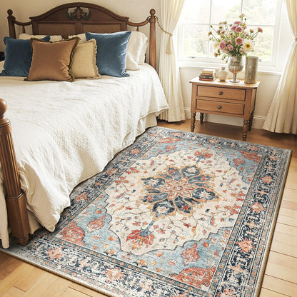 Washable Area Rug with Soft Non-Slip Backing