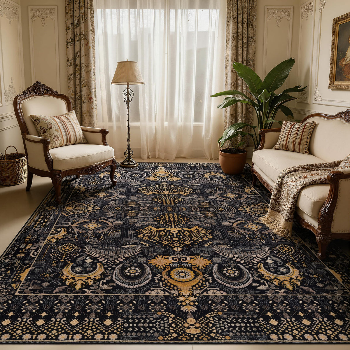 Ultra-Soft Washable Area Rug with Non-Slip Backing