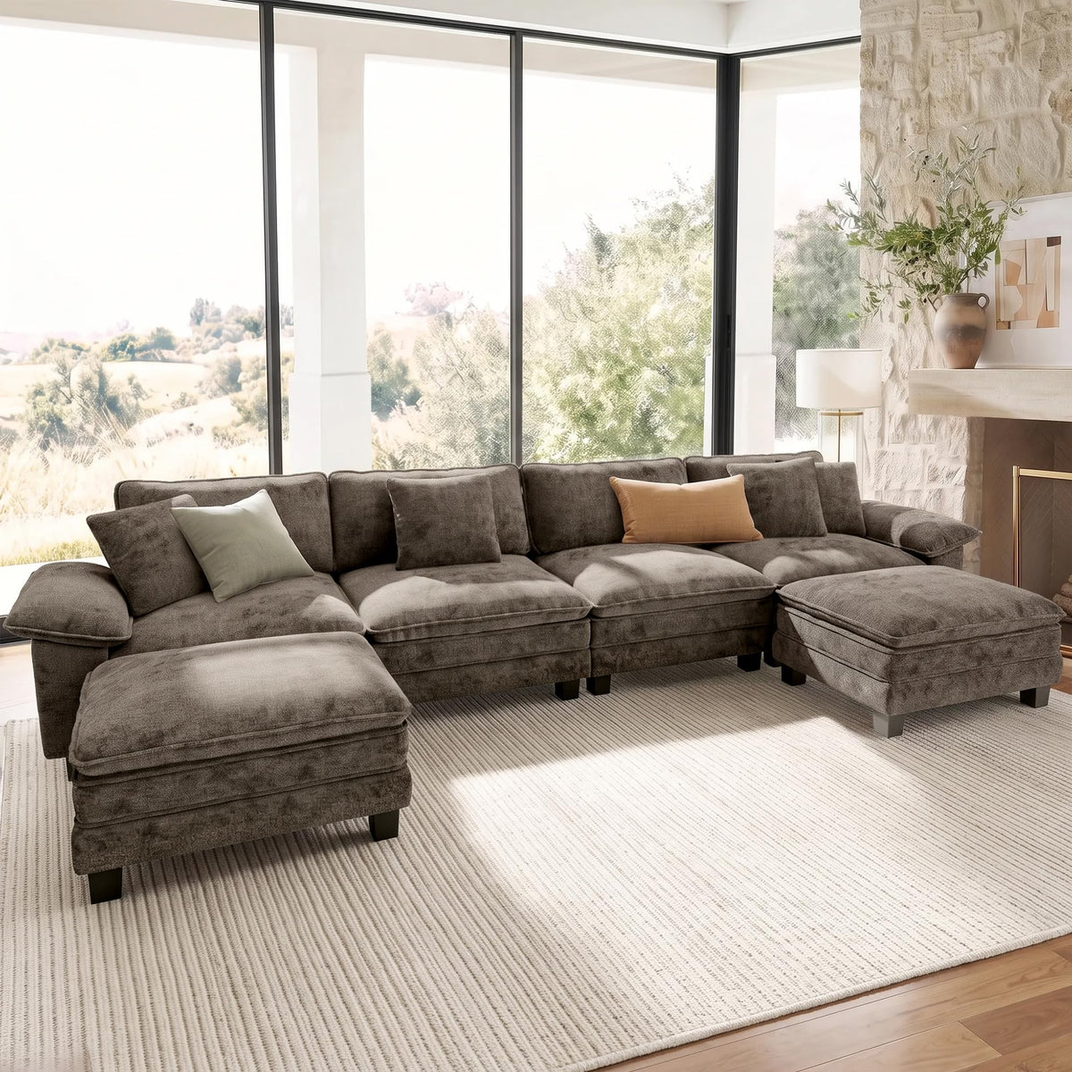 Shaped Modular Cloud Sectional Sofa