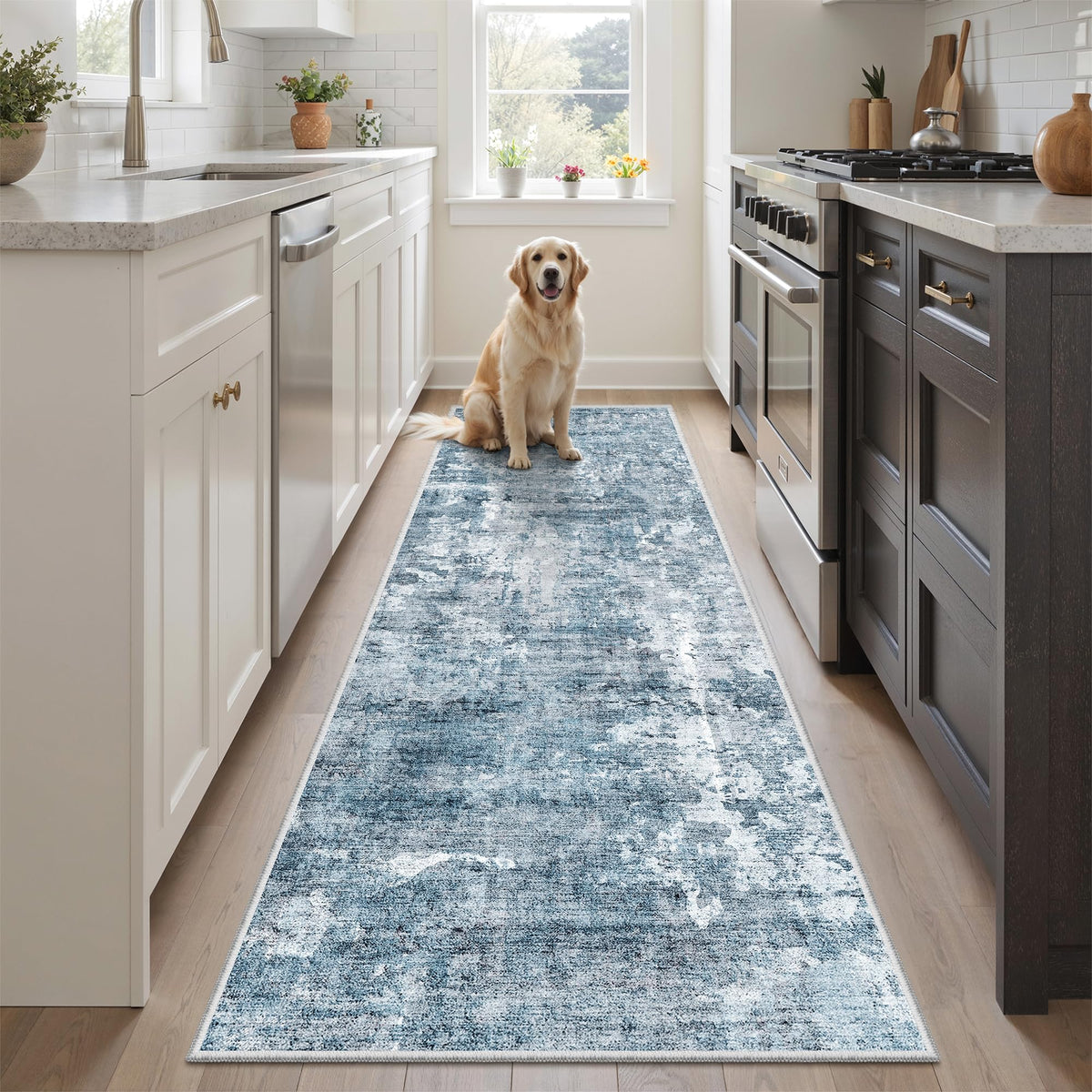 Washable Area Rug with Non-Slip Backing