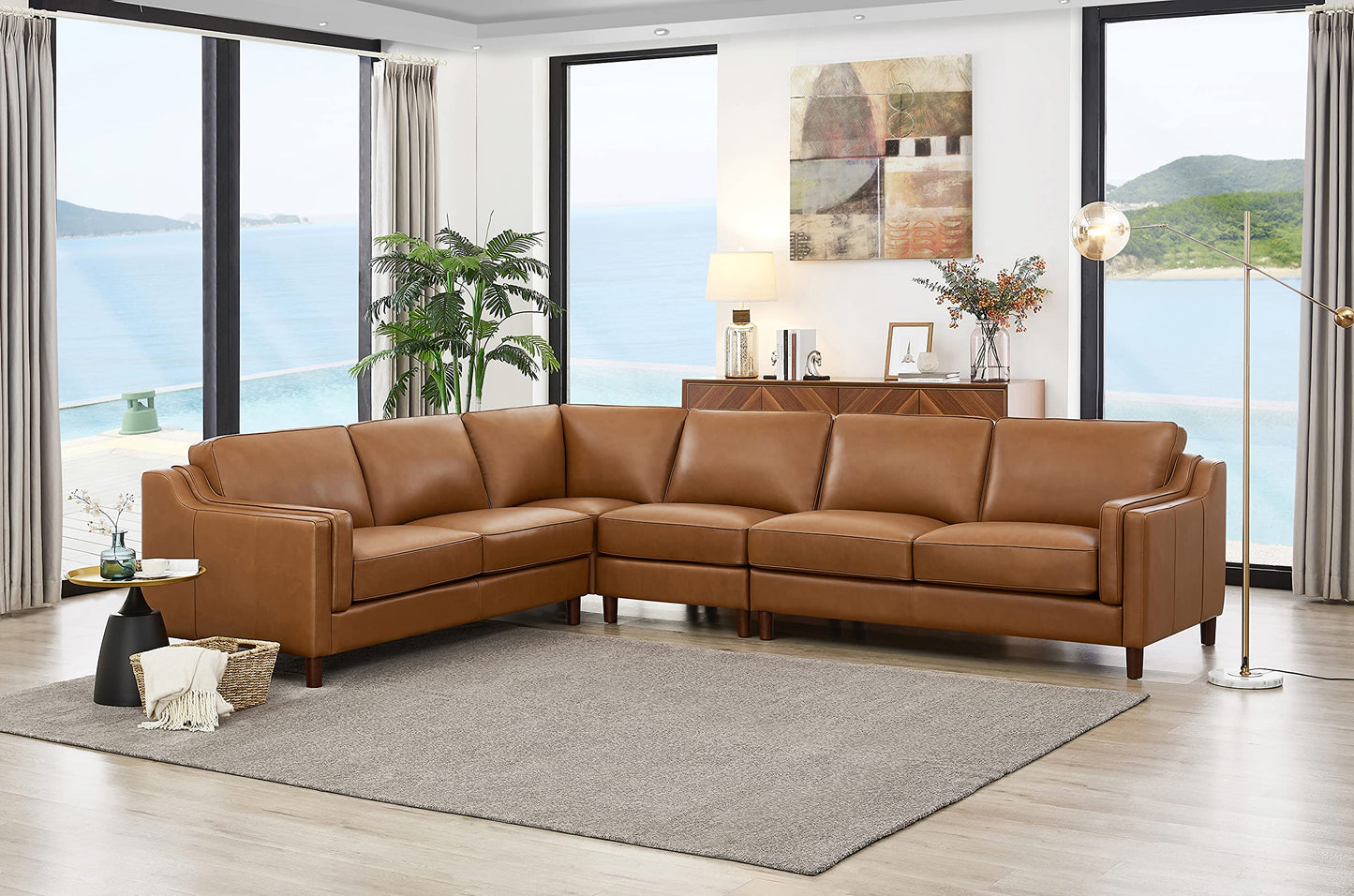Bella 100% Genuine Leather Sofa and Couch Set
