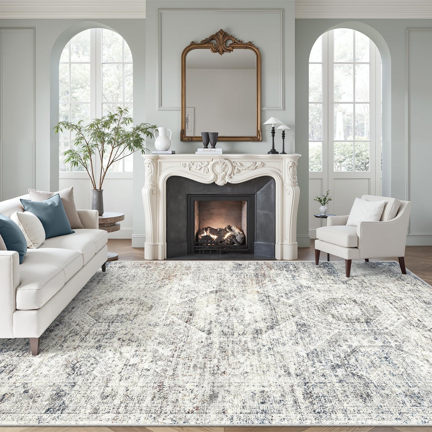 Washable Area Rug with Non-Slip Backing