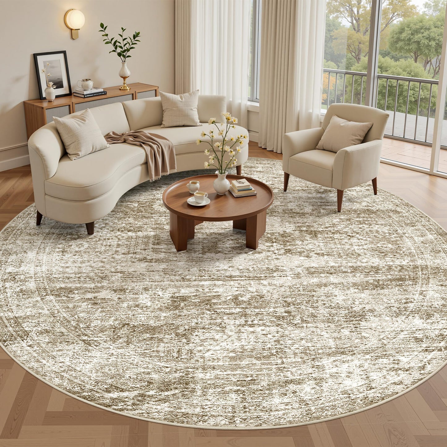Washable Area Rug with Non-Slip Backing