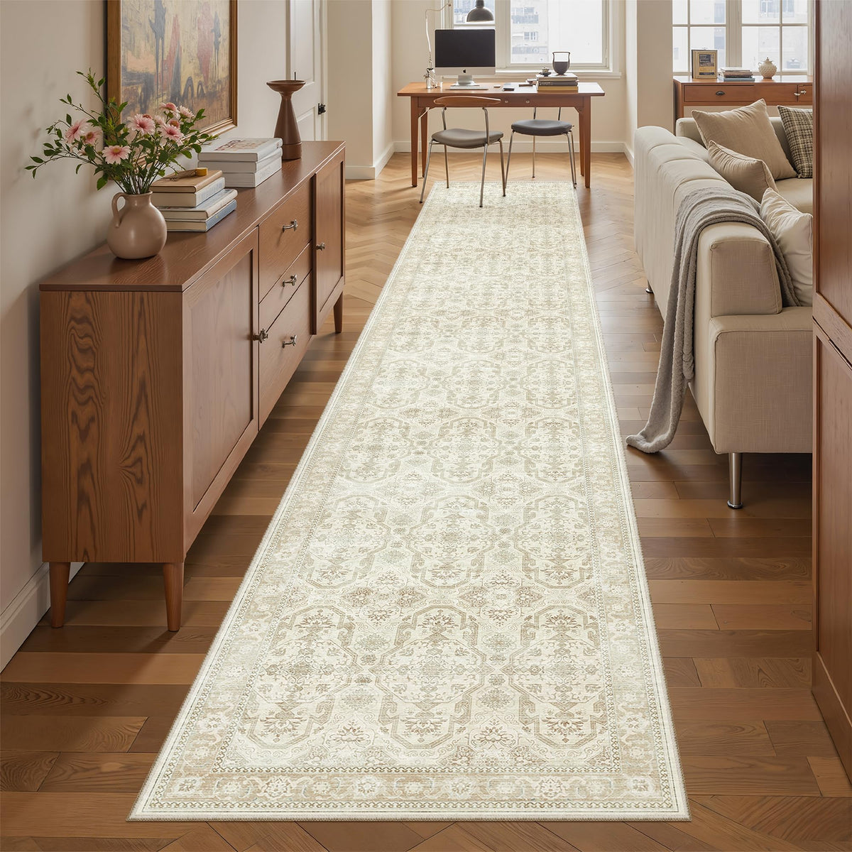 Washable Area Rug with Non-Slip Backing