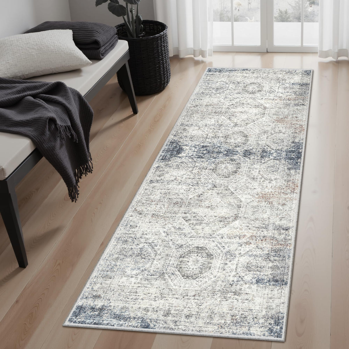 Washable Area Rug with Non-Slip Backing