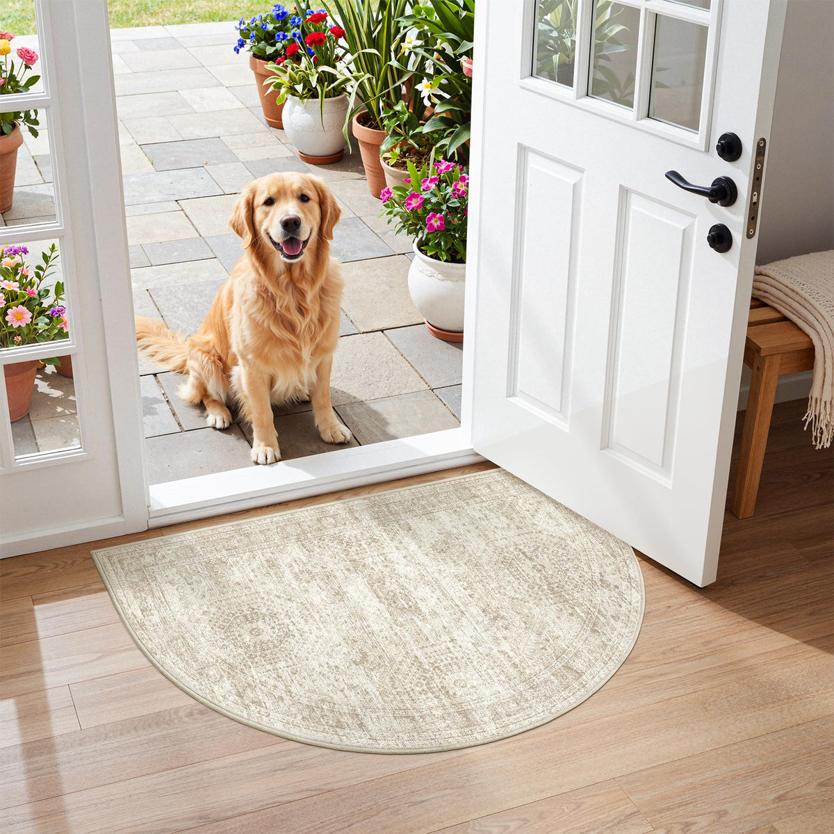 Washable Area Rug with Non-Slip Backing