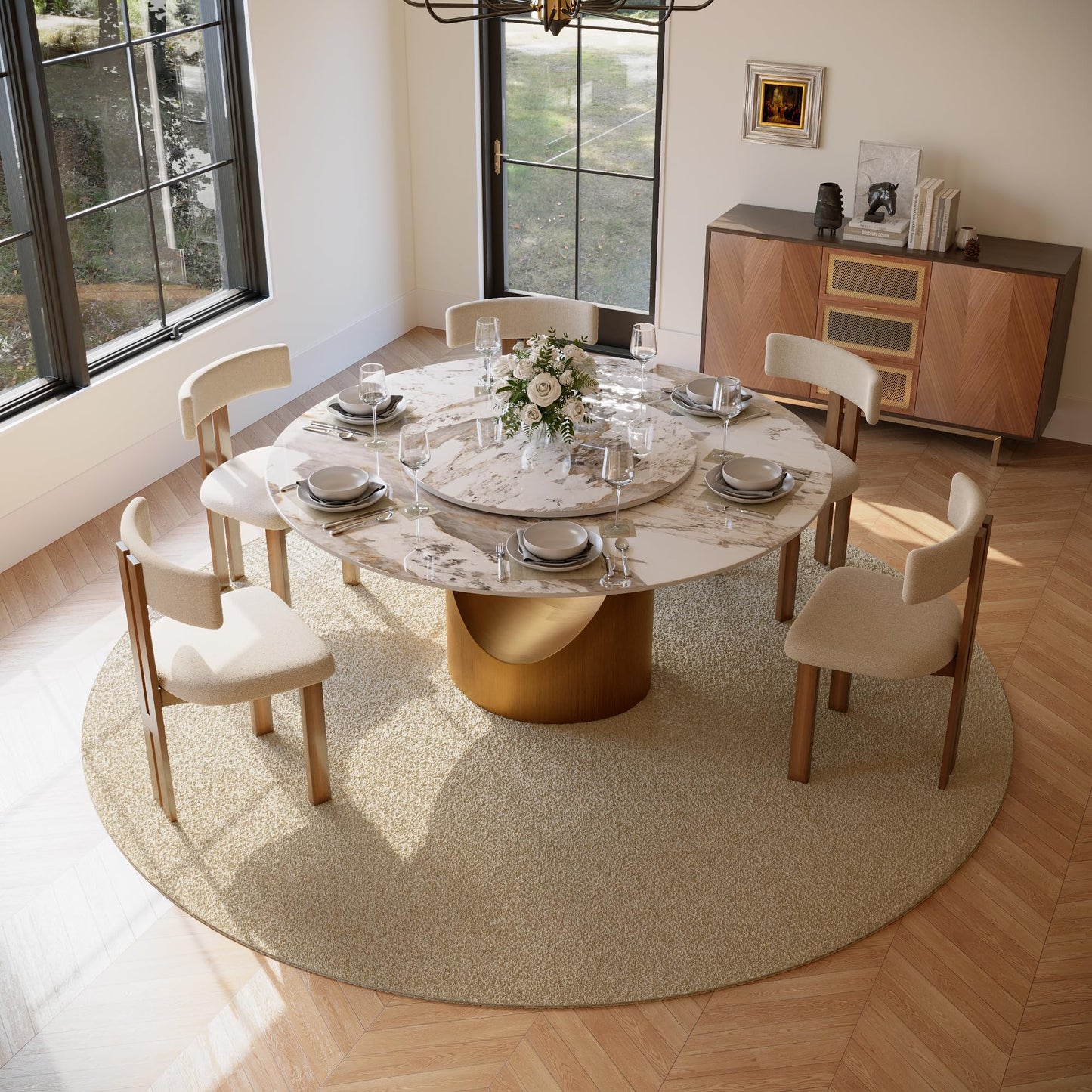 Modern Dining Table with Sintered Stone Top